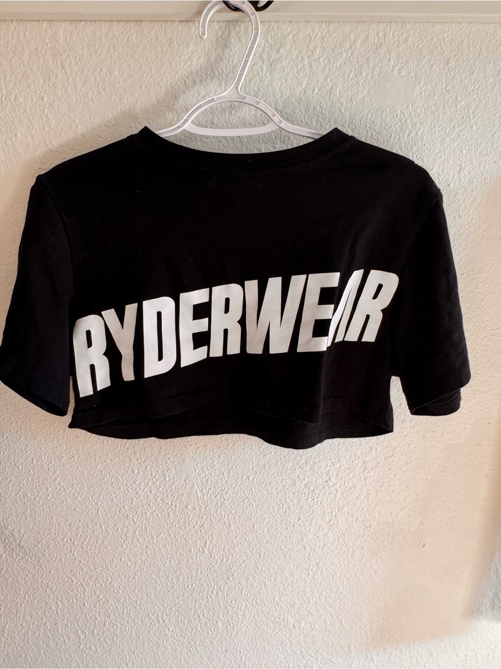 Ryderwear Black Cropped Logo Tee with White Lettering